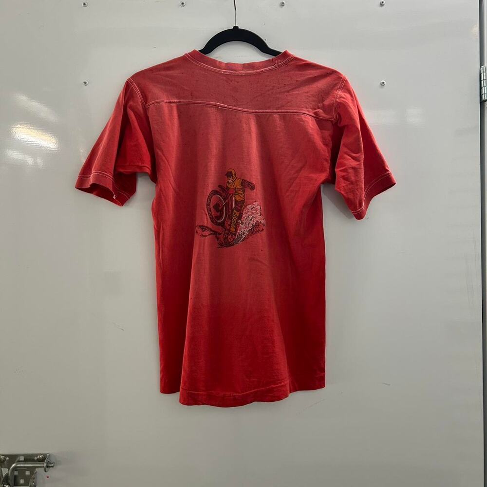 VTG 70s Red dirt bike graphic jersey tee